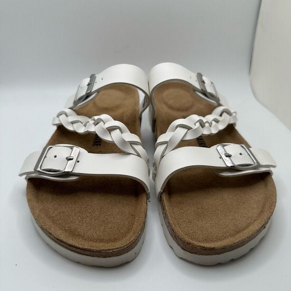 CUSHIONAIRE Women's  Cork footbed Sandal with +Comfort  8.5 WHITE - Picture 2 of 7